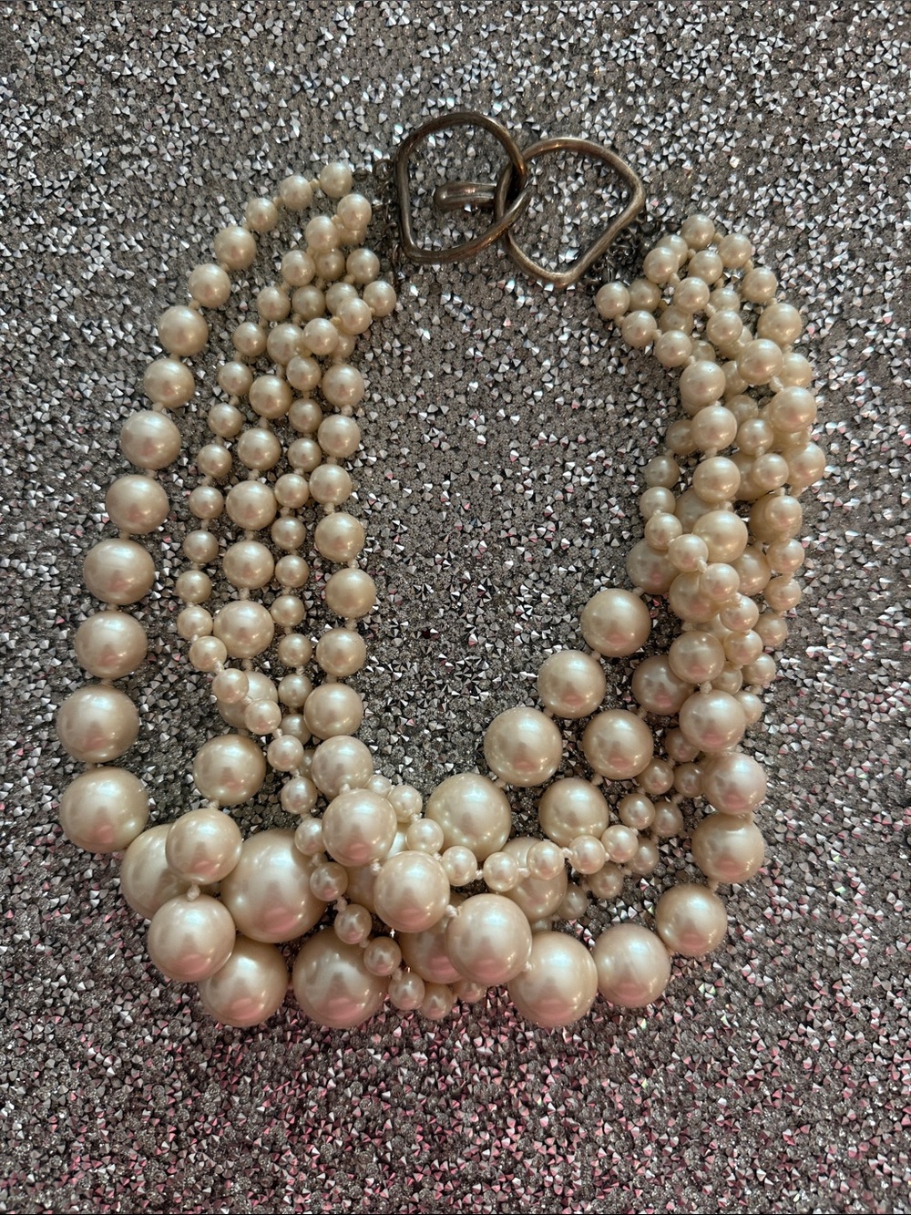 Multi-Strand Ivory Pearl Statement Necklace